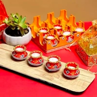 Handmade clay Diya set of 12pc