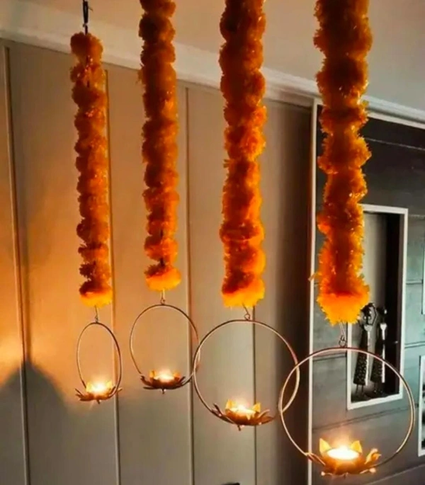 Lotus with marigold flowers set of 4pc