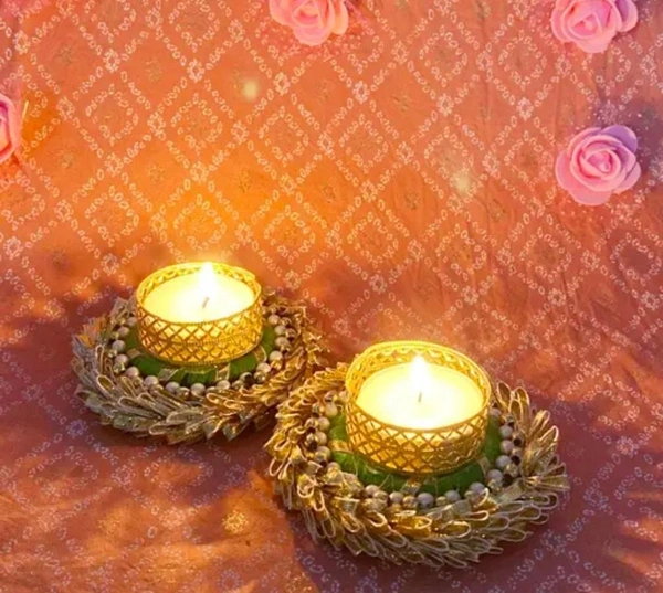 T-light green set of 4pc