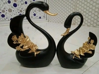 Cute love birds swan pair showpiece