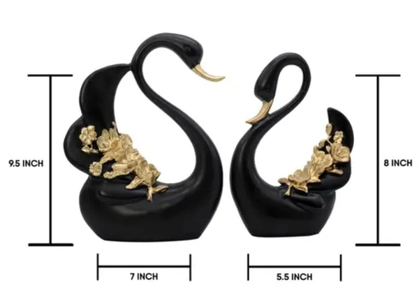 Cute love birds swan pair showpiece