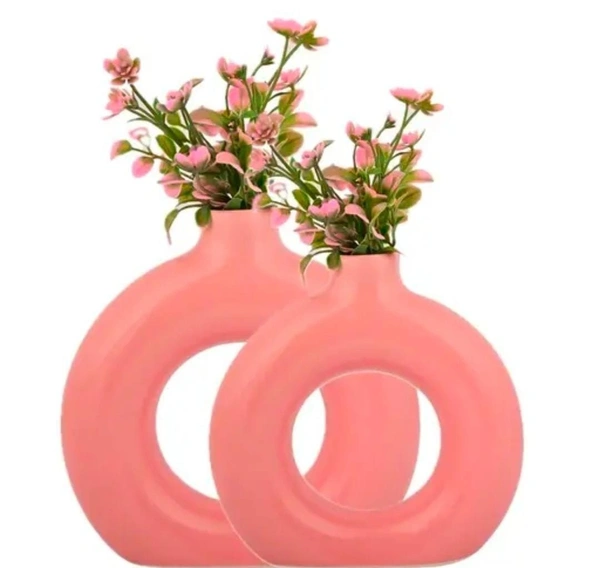 Ceramic flower vase new color 2pc