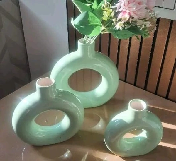 Donut shape flower vases 3pc