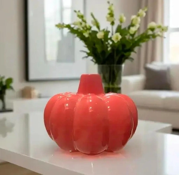 Ceramic red pumpkin shape vase