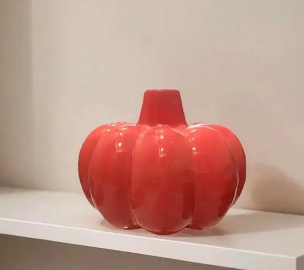 Ceramic red pumpkin shape vase