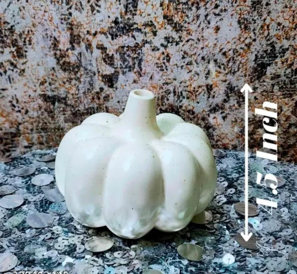 Flower vase white pumpkin