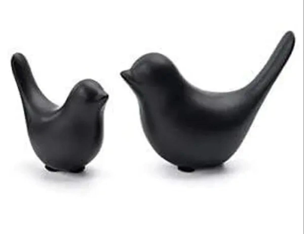 Ceramic black birds 2pc showpiece