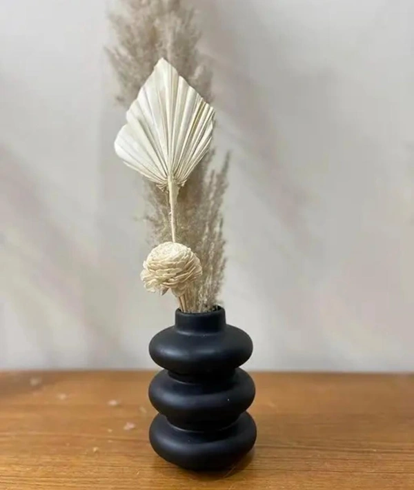flower vase ceramic black 3pc