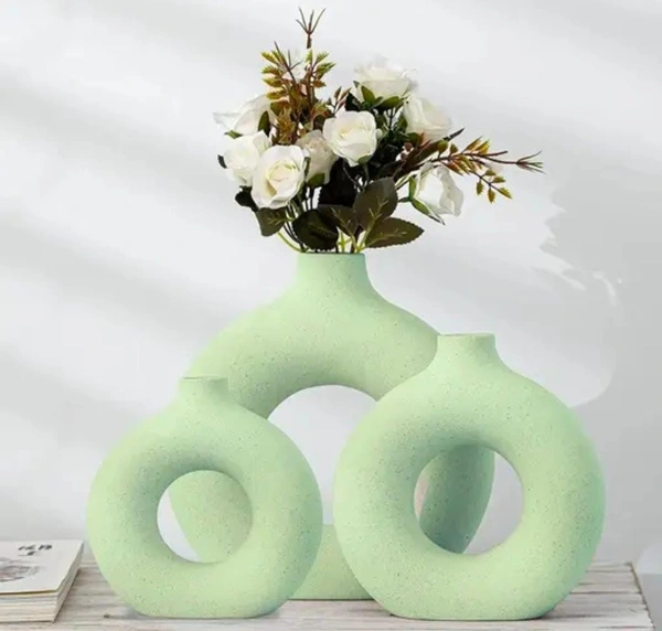 Donut vase 3pc set c-green 
