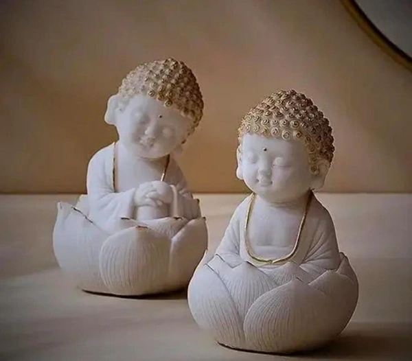 Buddha small showpiece 2pc  - Size 5 inch