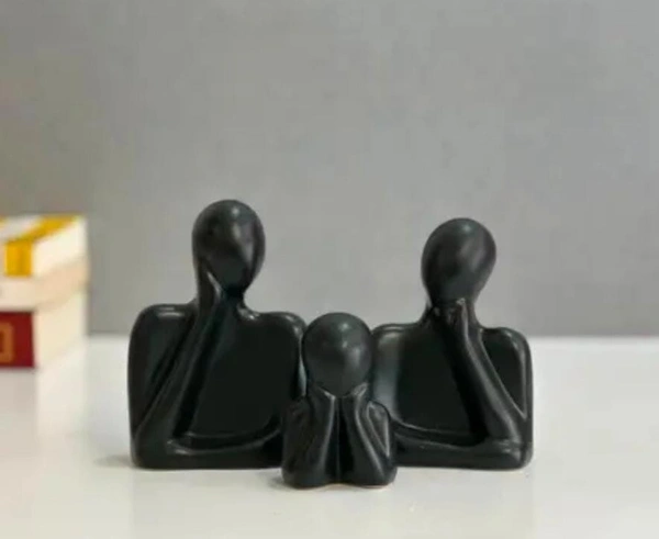 Resin black couple family