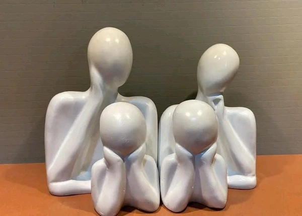 Resin white couple family 