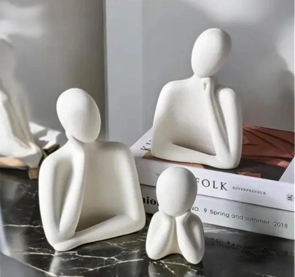 Resin white couple family 