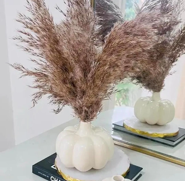 Ceramic vase pumpkin shape 2pc set - Size 4.5 inch
