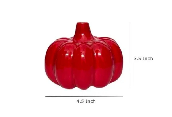 Ceramic vase pumpkin shape 2pc set - Size 4.5 inch