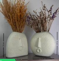 Ceramic vases kiss & smile face 2pc