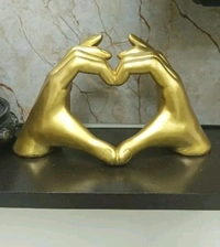 Golden heart shape showpiece - Size 6 x 3 inch