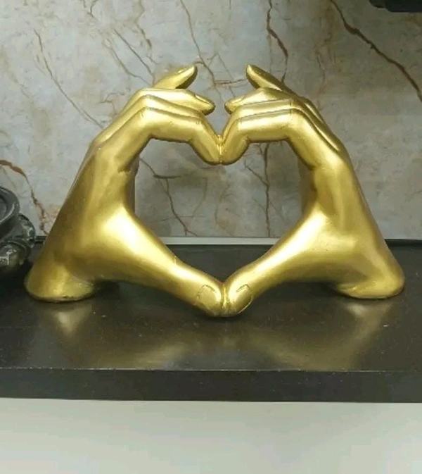 Golden heart shape showpiece - Size 6 x 3 inch