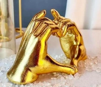 Golden heart shape showpiece - Size 6 x 3 inch