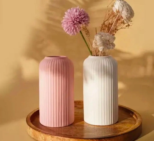 DC Ceramic flower vase 2pc set - Size 10 x 4 inch