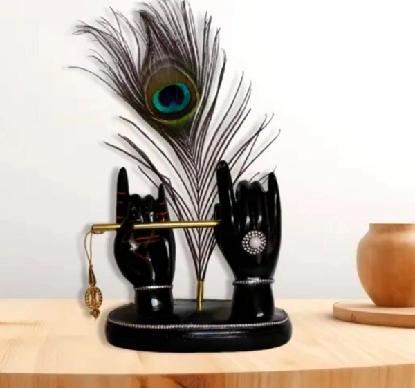 krishna murali hands black showpiece - 