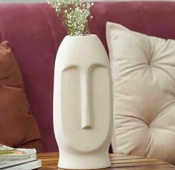 Elegant face ceramic vase