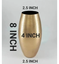 Flower vase golden metal