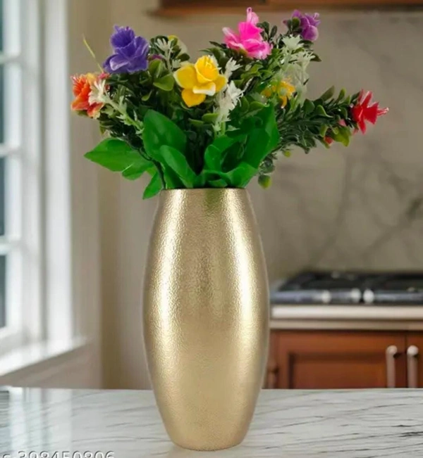 Flower vase golden metal