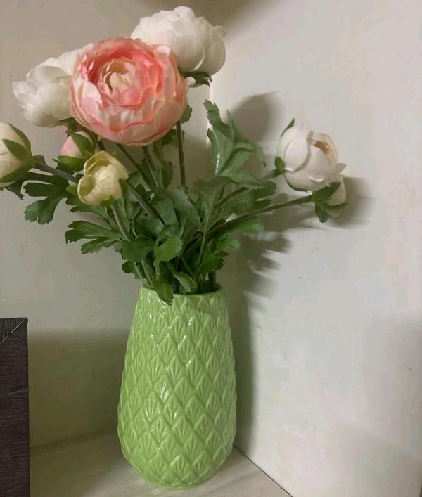 Ceramic flower vase green 1pc