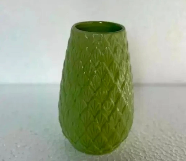 Ceramic flower vase green 1pc