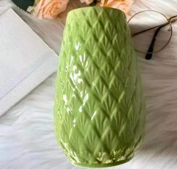 Ceramic flower vase green 1pc