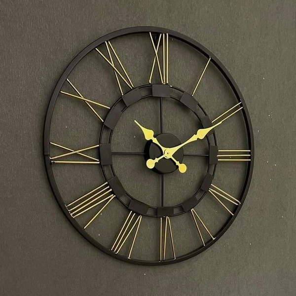 Round black clock AD006 - Size 24 inch