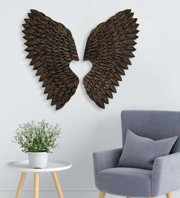 Wall art code 7266 black  - Size 40 x 18 inch (Each Wing)