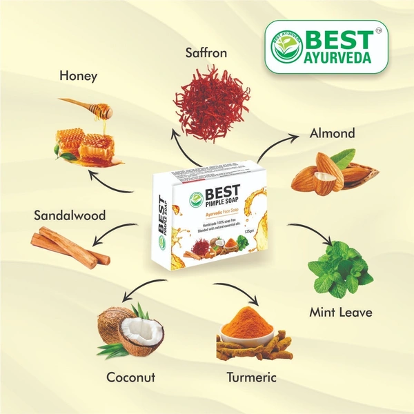 Best Ayurveda Best Pimple Soap | Removes Pimples & Acne | Promotes Glowing Skin | Natural Skincare Solution | Pack Of 4