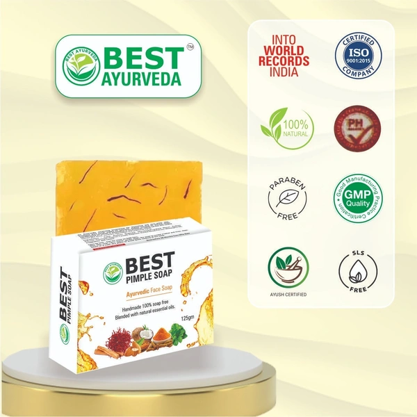 Best Ayurveda Best Pimple Soap | Removes Pimples & Acne | Promotes Glowing Skin | Natural Skincare Solution | Pack Of 4