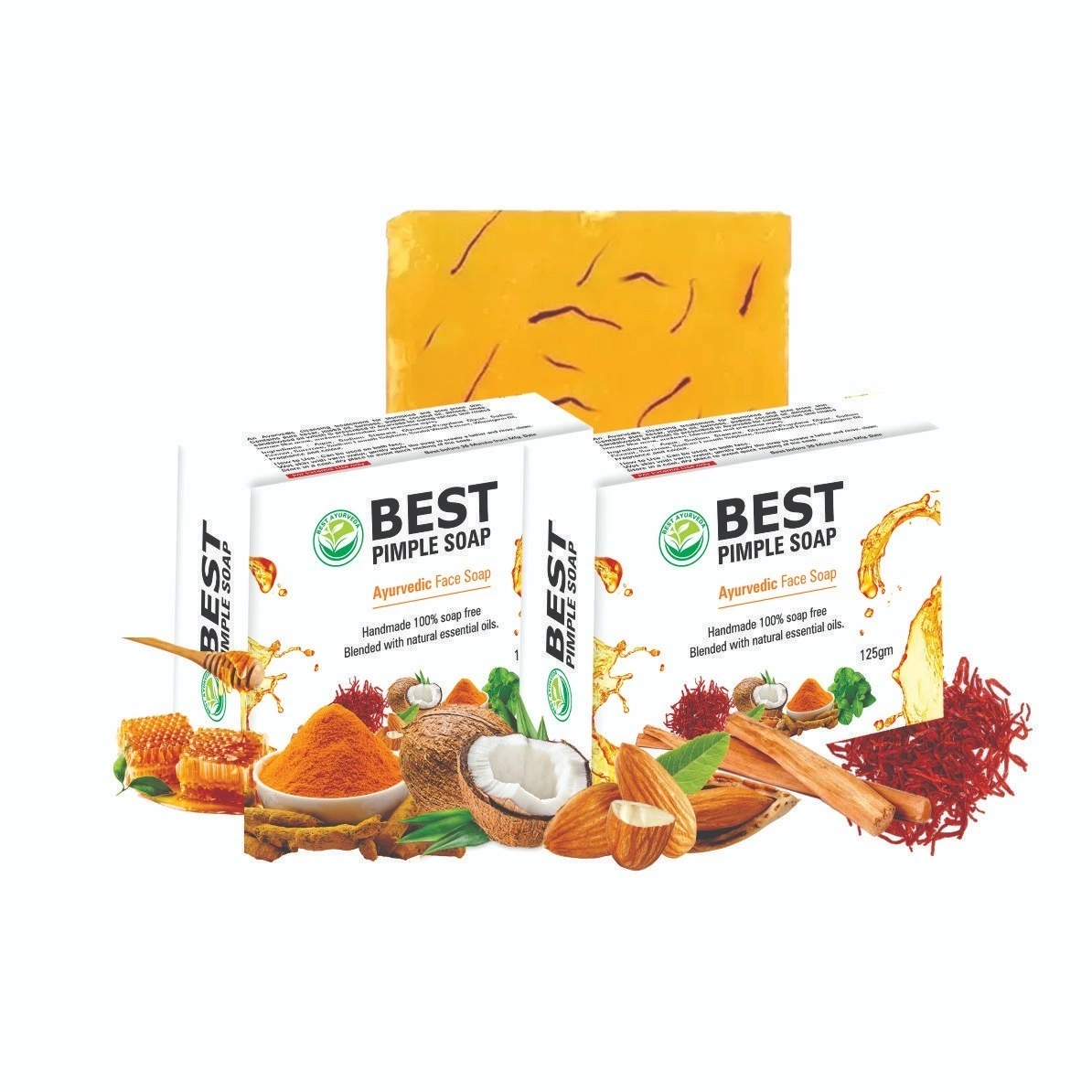 Best Ayurveda Best Pimple Soap | Removes Pimples & Acne | Promotes Glowing Skin | Natural Skincare Solution | Pack Of 2