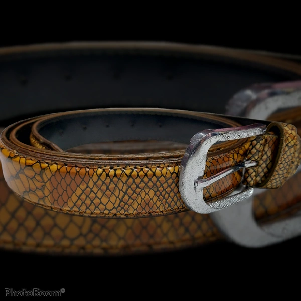 Snake Pattern Belt - B, Brown