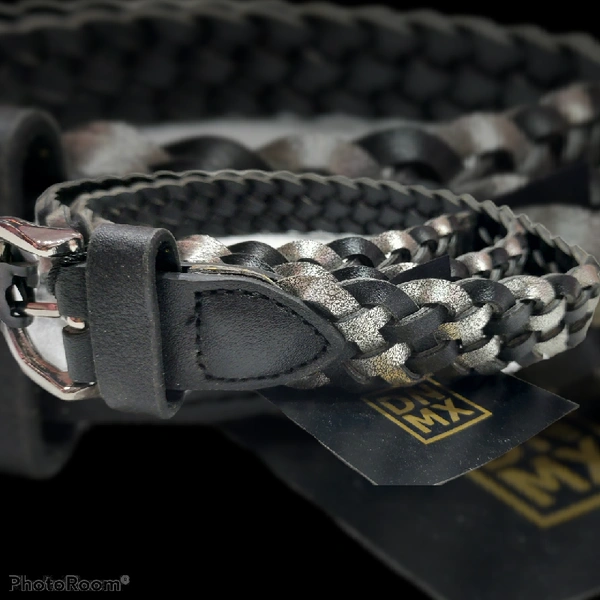 Black and Silver Belt - B, Black and Silver 