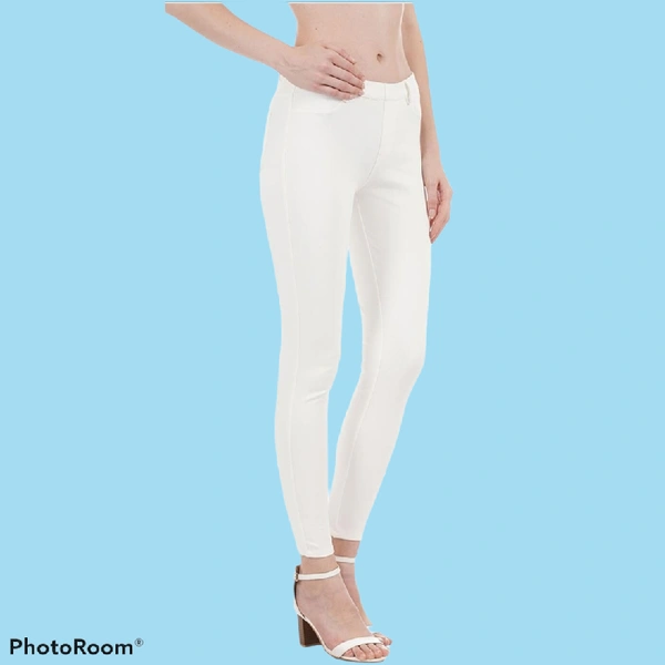 White Branded Jean Jeggings  - 30, white