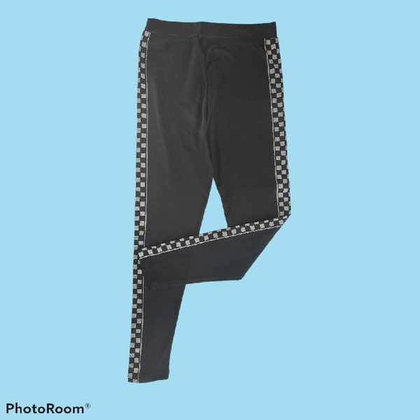 Cotton Chess Jeggings  - Free Size, Black