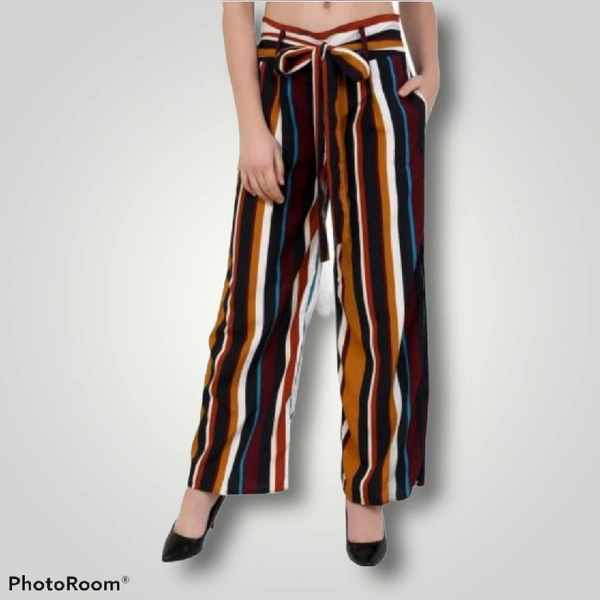 Striped Palazzo  - XL, Multicolored 