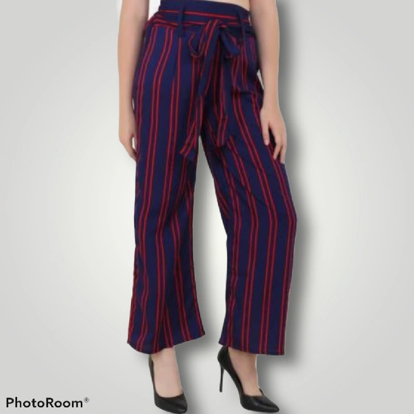 Striped Palazzo  - XL, Navy
