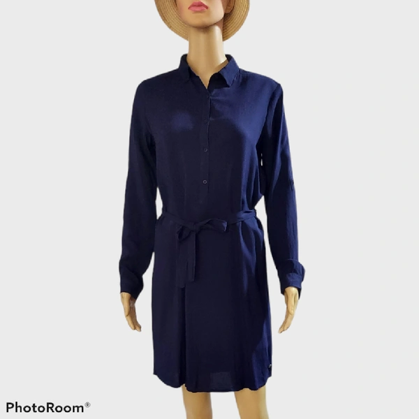Shirt Dress - S, Navy