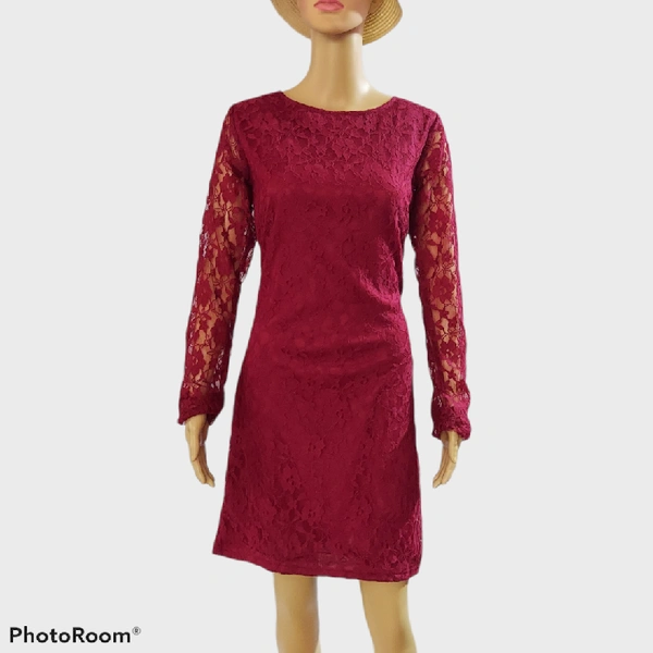 Lace Dress - XL, Maroon 