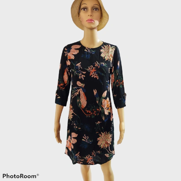 Floral Dress - Black, S