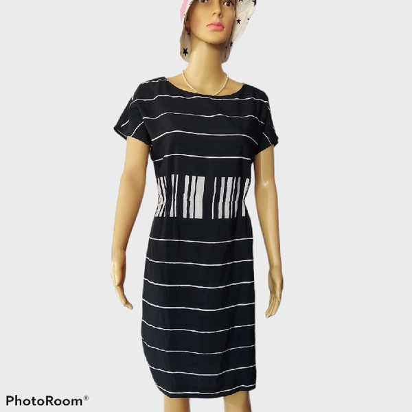 Striped Sheath Dress - L