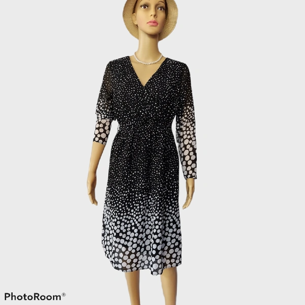 Printed A-line Dress - M