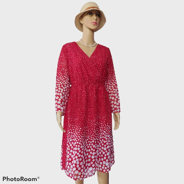 A Line Dress - Red, XL