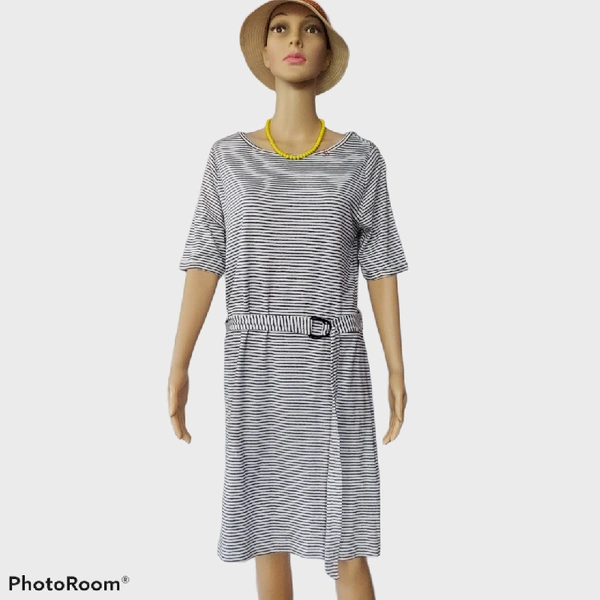 Striped Shift Dress - M