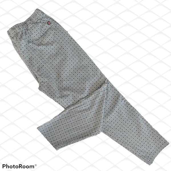 Cotton Trouser - 34, White & Blue